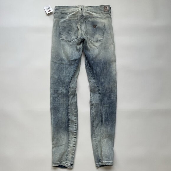 Guess Women’s Moto Zip Skinny Jeans In Light Wash Size 27 - Picture 9 of 13